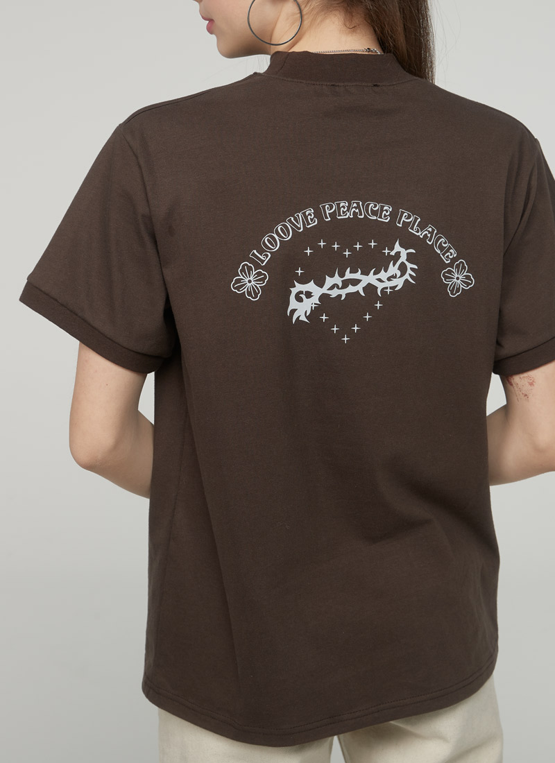 ZPB1 HBD 하프넥 티셔츠 [BROWN]