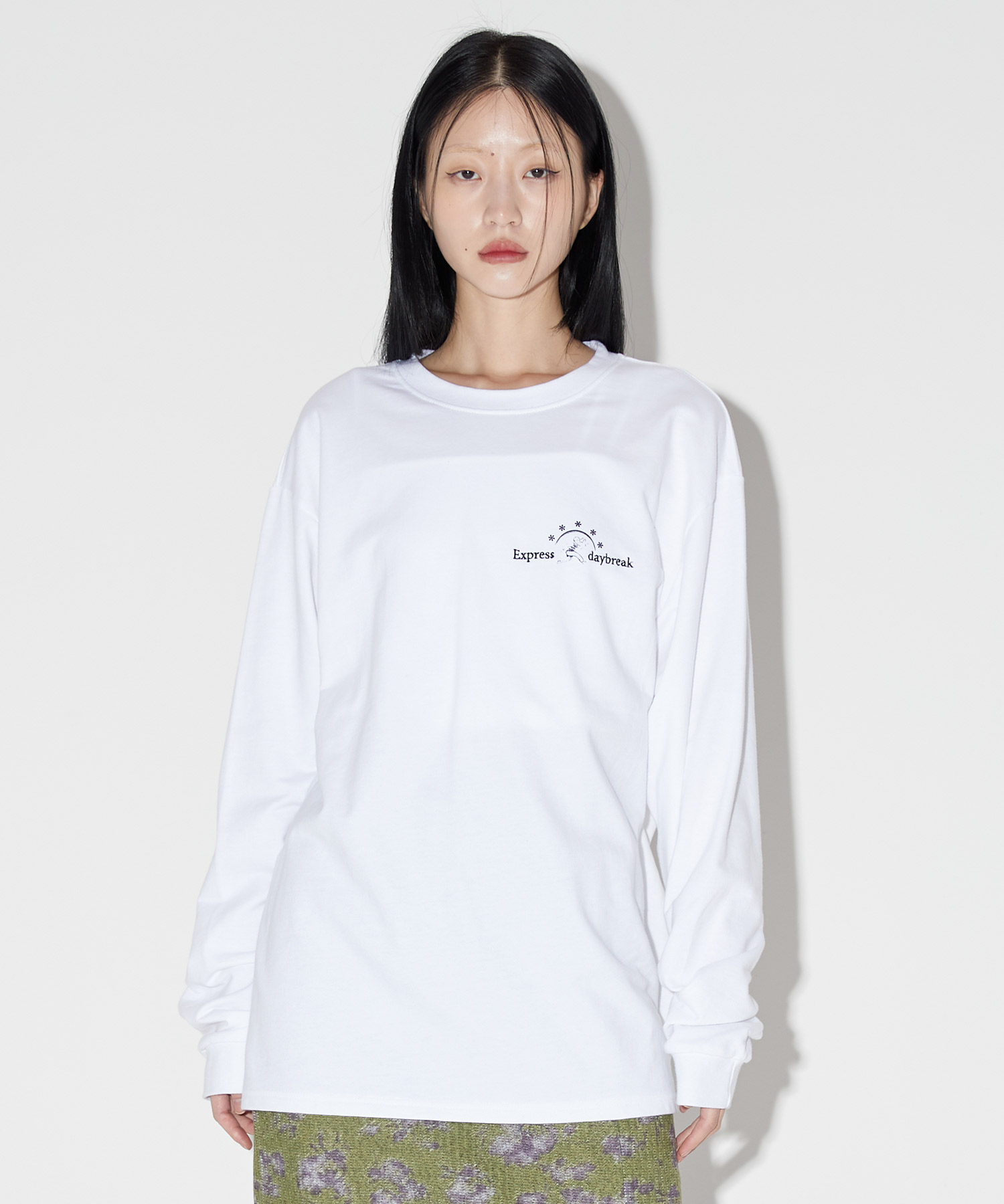 런보이 오버핏 긴팔 티셔츠 [WHITE]